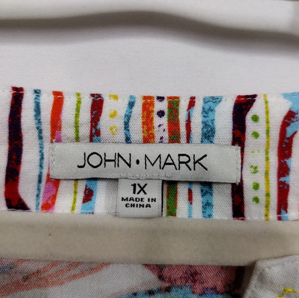 John Mark Floral Tunic Women's XL Embroidery Boho Festival Art to Wear Vacation - Picture 10 of 11